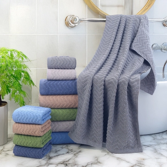 LUKSUSOWY KOMPLET 6 RĘCZNIKÓW KĄPIELOWYCH 50x100 BAWEŁNA FROTTE CHŁONNE