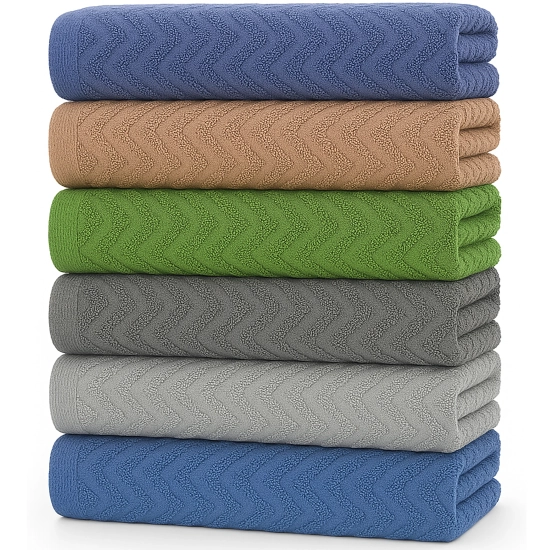 LUKSUSOWY KOMPLET 6 RĘCZNIKÓW KĄPIELOWYCH 50x100 BAWEŁNA FROTTE CHŁONNE