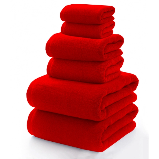 KOMPLET RĘCZNIKÓW FROTTE 2x70X140 2x50x100 2x30x50 400g/m2 CZERWONY
