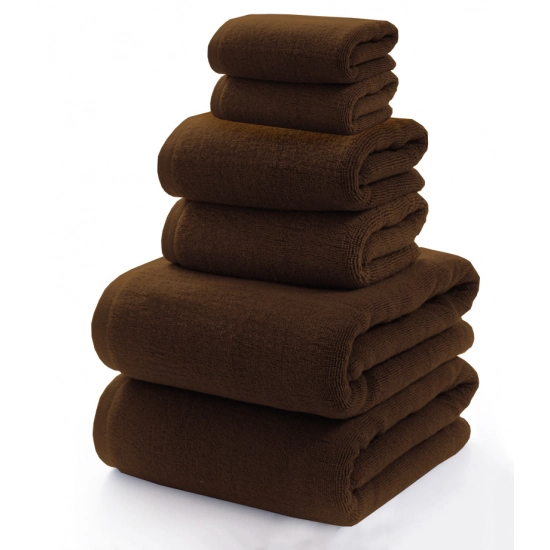 KOMPLET RĘCZNIKÓW FROTTE 2x70X140 2x50x100 2x30x50 400g/m2 BRĄZOWY