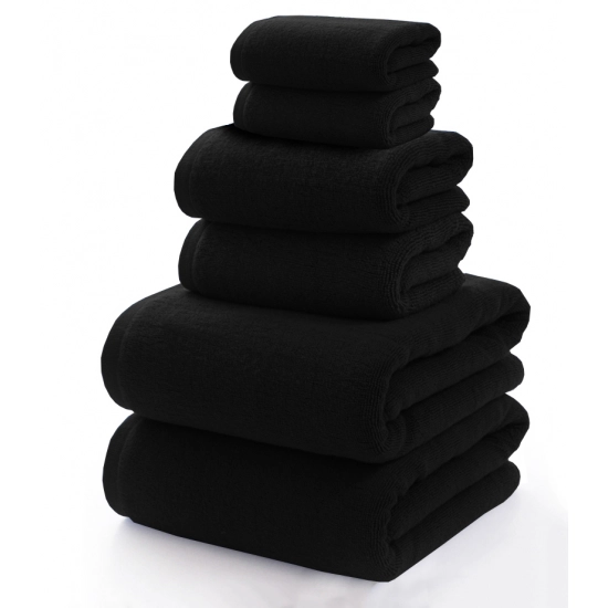 KOMPLET RĘCZNIKÓW FROTTE 2x70X140 2x50x100 2x30x50 400g/m2 CZARNY