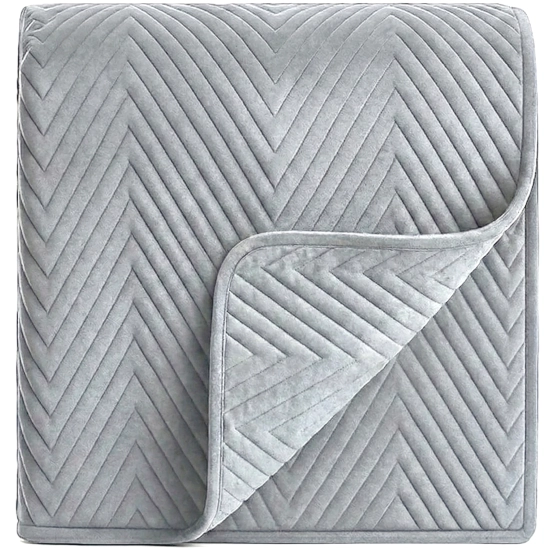 NARZUTA WELUROWA 200X220 NA KANAPĘ PREMIUM VELVET PIKOWANA SZARY