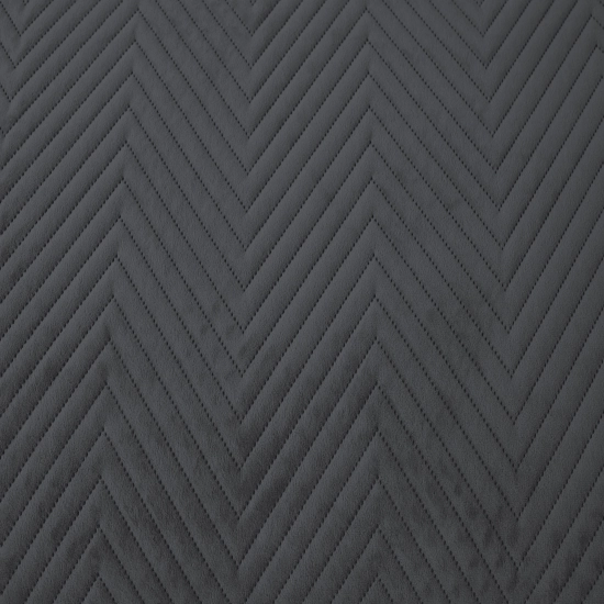 NARZUTA WELUROWA 170X210 NA KANAPĘ PREMIUM VELVET PIKOWANA KAPA GRAFITOWA