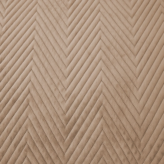 NARZUTA WELUROWA 170X210 NA KANAPĘ PREMIUM VELVET PIKOWANA BEŻOWY