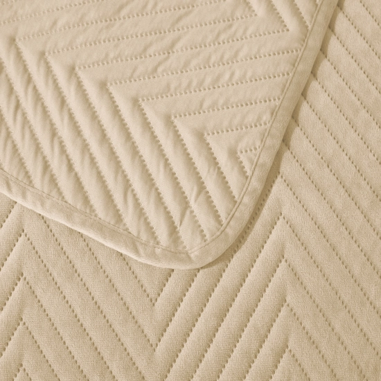 NARZUTA WELUROWA 70x160 NA FOTEL PREMIUM VELVET PIKOWANA BEŻ