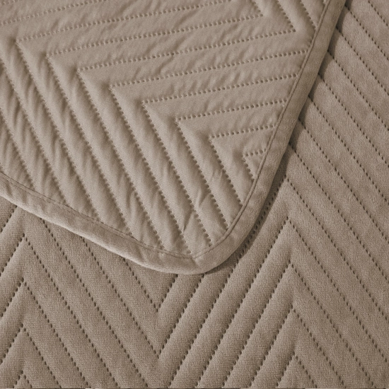 NARZUTA WELUROWA 200X220 NA KANAPĘ PREMIUM VELVET PIKOWANA KAPA BEŻ