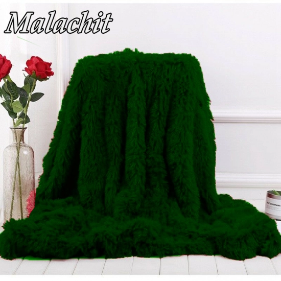 NARZUTA WŁOCHACZ KOC PLUSZ PLED FUTRZAK 160X200 MALACHIT