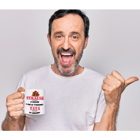 KOMPLET DLA TATY PODUSZKA 40X40CM + KUBEK 330ml NA PREZENT DZIEŃ OJCA TATA