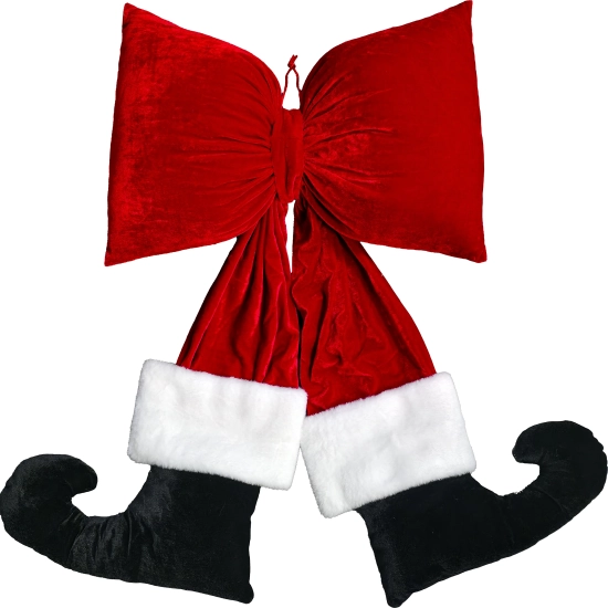 KOKARDA ŚWIĄTECZNA WELUROWA 22 cm NA CHOINKĘ DRZWI OKNO KOKARDKA BUTY