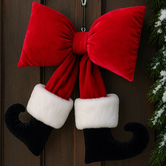 kokarda Holly Bow na wianek lub prezent