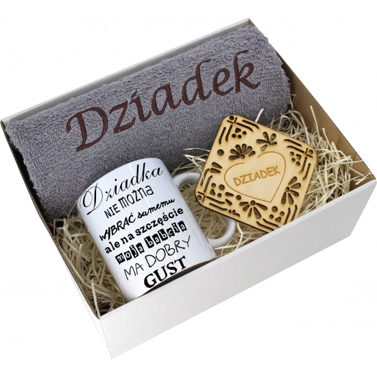 PREZENT DZIEŃ DZIADKA RĘCZNIK KUBEK SUPER DZIADEK