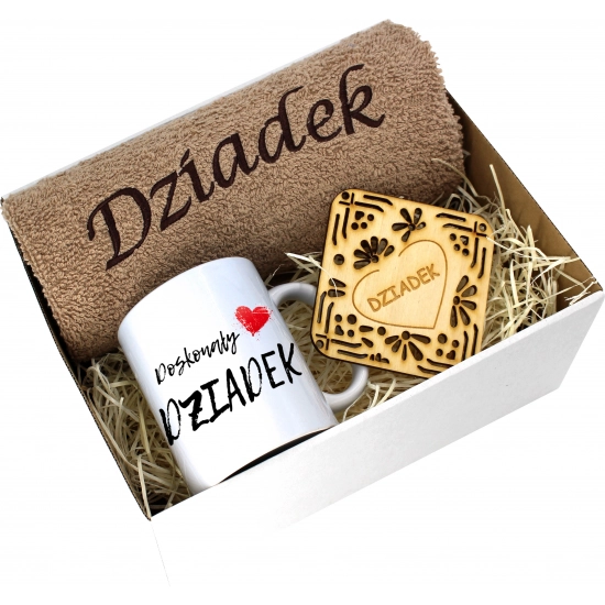 PREZENT DZIEŃ DZIADKA RĘCZNIK KUBEK SUPER DZIADEK