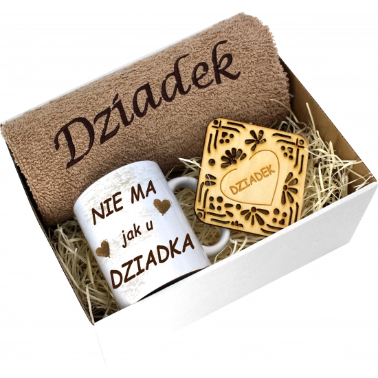 PREZENT DZIEŃ DZIADKA RĘCZNIK KUBEK SUPER DZIADEK