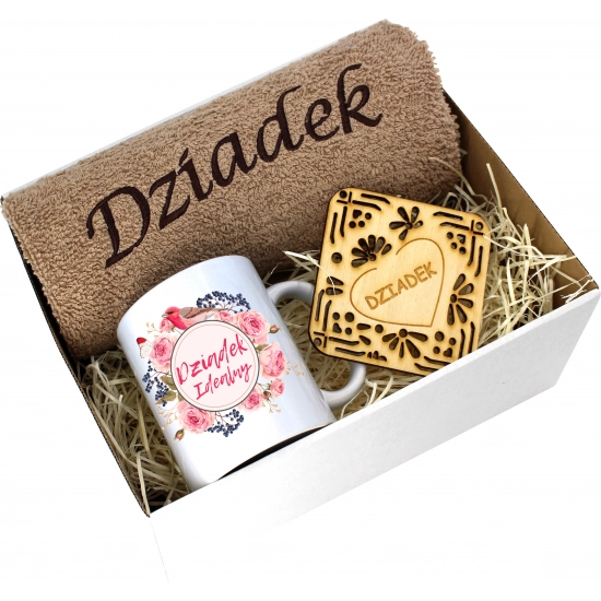 PREZENT DZIEŃ DZIADKA RĘCZNIK KUBEK SUPER DZIADEK