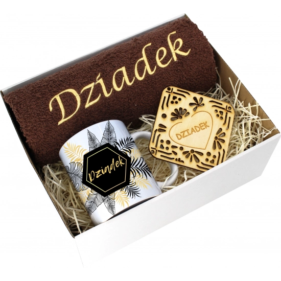 PREZENT DZIEŃ DZIADKA RĘCZNIK KUBEK SUPER DZIADEK