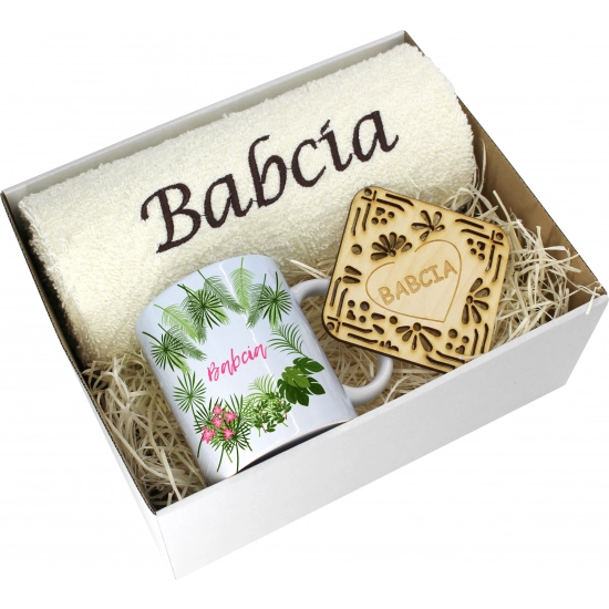 PREZENT DZIEŃ BABCI RĘCZNIK KUBEK SUPER BABCIA