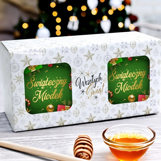 ŚWIĄTECZNY KOMPLET MIODÓW 880G PREZENT NATURALNY MIÓD WIELOKWIATOWY POLSKI