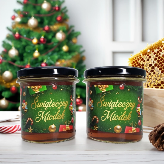 ŚWIĄTECZNY KOMPLET MIODÓW 880G PREZENT NATURALNY MIÓD WIELOKWIATOWY POLSKI