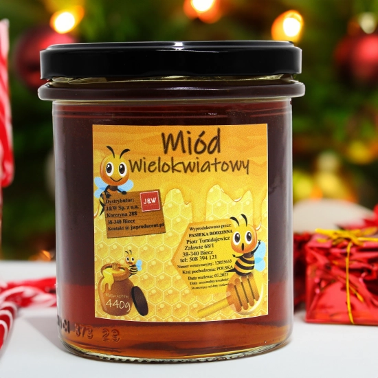 ŚWIĄTECZNY KOMPLET MIODÓW 880G PREZENT NATURALNY MIÓD WIELOKWIATOWY POLSKI