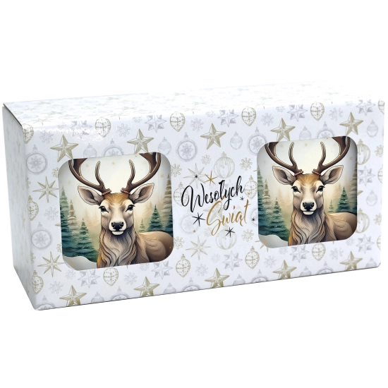 ŚWIĄTECZNY KOMPLET KUBKÓW 330ml NA PREZENT MIKOŁAJ ZESTAW ŚWIĘTA MIKOŁAJ