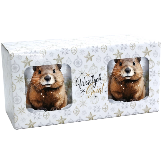 ŚWIĄTECZNY KOMPLET KUBKÓW 330ml NA PREZENT MIKOŁAJ ZESTAW ŚWIĘTA MIKOŁAJ