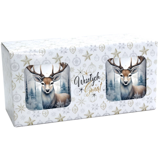 ŚWIĄTECZNY KOMPLET KUBKÓW 330ml NA PREZENT MIKOŁAJ ZESTAW ŚWIĘTA MIKOŁAJ