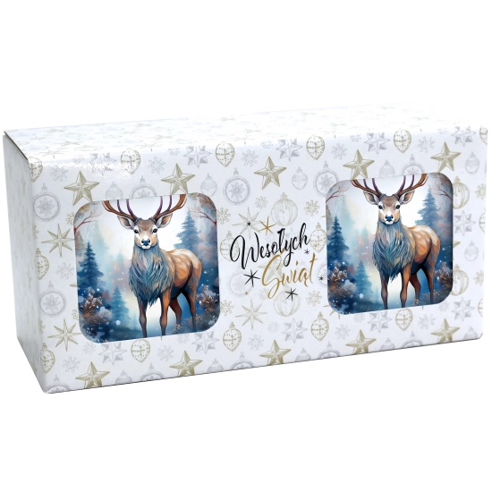 ŚWIĄTECZNY KOMPLET KUBKÓW 330ml NA PREZENT MIKOŁAJ ZESTAW ŚWIĘTA MIKOŁAJ