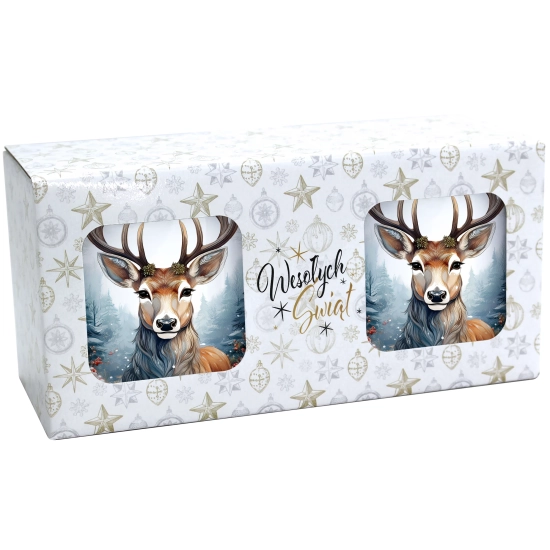 ŚWIĄTECZNY KOMPLET KUBKÓW 330ml NA PREZENT MIKOŁAJ ZESTAW ŚWIĘTA MIKOŁAJ