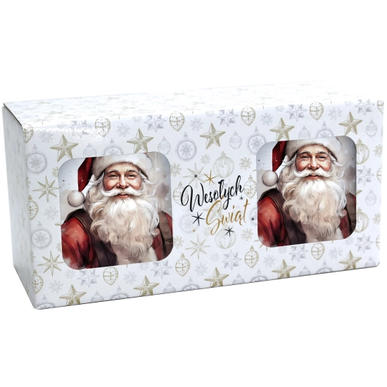 ŚWIĄTECZNY KOMPLET KUBKÓW 330ml NA PREZENT MIKOŁAJ ZESTAW ŚWIĘTA MIKOŁAJ