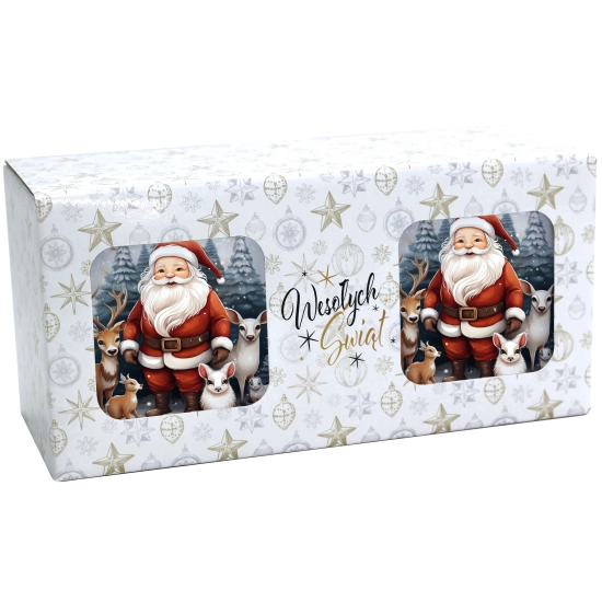 ŚWIĄTECZNY KOMPLET KUBKÓW 330ml NA PREZENT MIKOŁAJ ZESTAW ŚWIĘTA MIKOŁAJ