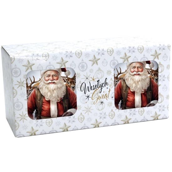 ŚWIĄTECZNY KOMPLET KUBKÓW 330ml NA PREZENT MIKOŁAJ ZESTAW ŚWIĘTA MIKOŁAJ