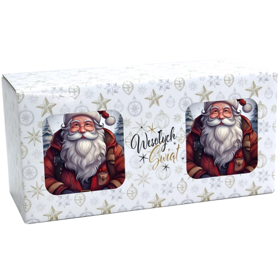 ŚWIĄTECZNY KOMPLET KUBKÓW 330ml NA PREZENT MIKOŁAJ ZESTAW ŚWIĘTA MIKOŁAJ
