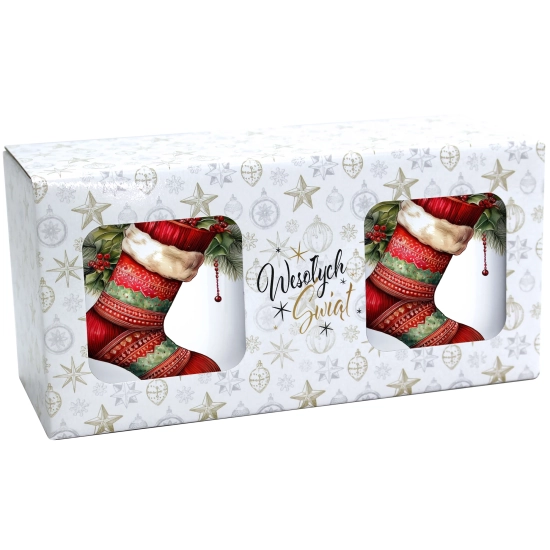 ŚWIĄTECZNY KOMPLET KUBKÓW 330ml NA PREZENT MIKOŁAJ ZESTAW ŚWIĘTA MIKOŁAJ