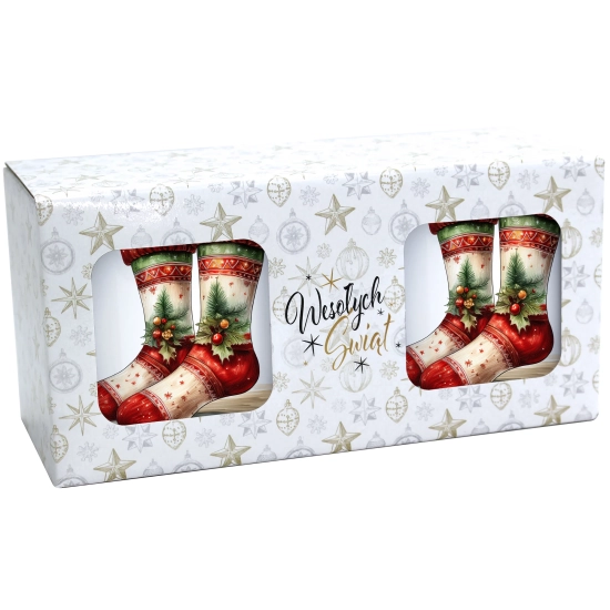 ŚWIĄTECZNY KOMPLET KUBKÓW 330ml NA PREZENT MIKOŁAJ ZESTAW ŚWIĘTA MIKOŁAJ