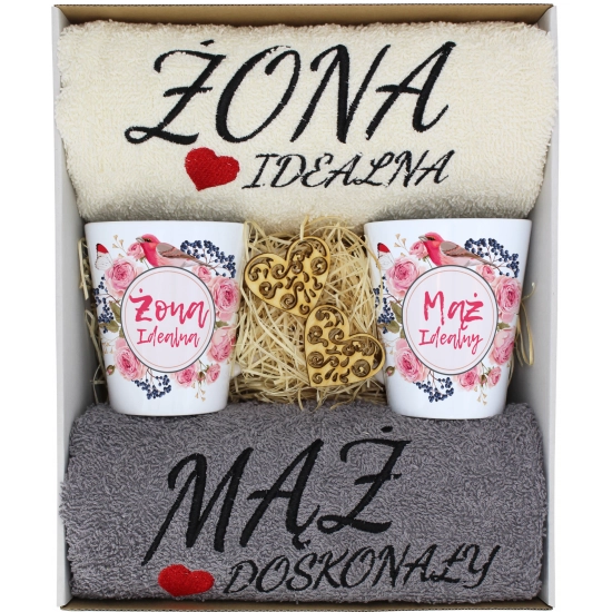 PREZENT ŚLUB ŻONA MĄŻ ROCZNICA RĘCZNIKI KUBKI