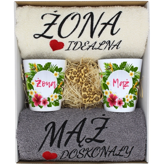 PREZENT ŚLUB ŻONA MĄŻ ROCZNICA RĘCZNIKI KUBKI