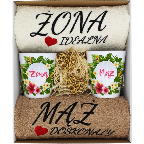 PREZENT ŚLUB ŻONA MĄŻ ROCZNICA RĘCZNIKI KUBKI