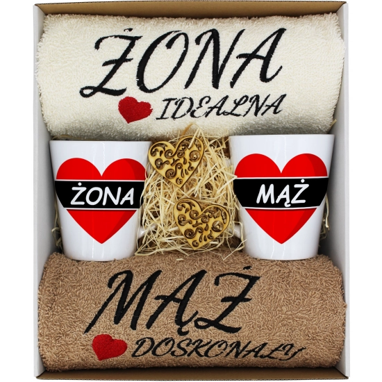 PREZENT ŚLUB ŻONA MĄŻ ROCZNICA RĘCZNIKI KUBKI