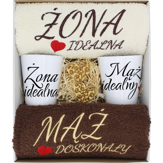 PREZENT ŚLUB ŻONA MĄŻ ROCZNICA RĘCZNIKI KUBKI