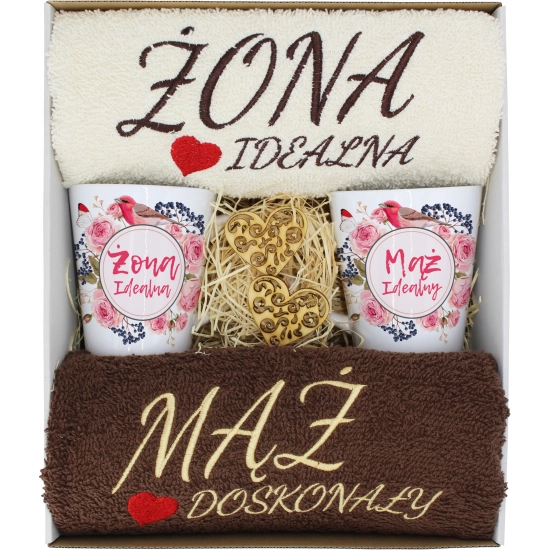 PREZENT ŚLUB ŻONA MĄŻ ROCZNICA RĘCZNIKI KUBKI