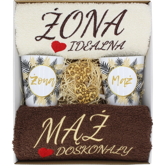 PREZENT ŚLUB ŻONA MĄŻ ROCZNICA RĘCZNIKI KUBKI