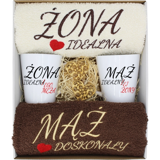 PREZENT ŚLUB ŻONA MĄŻ ROCZNICA RĘCZNIKI KUBKI