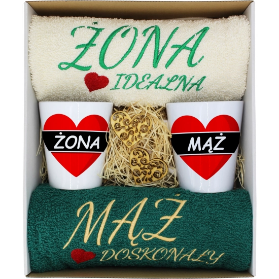 PREZENT ŚLUB ŻONA MĄŻ ROCZNICA RĘCZNIKI KUBKI