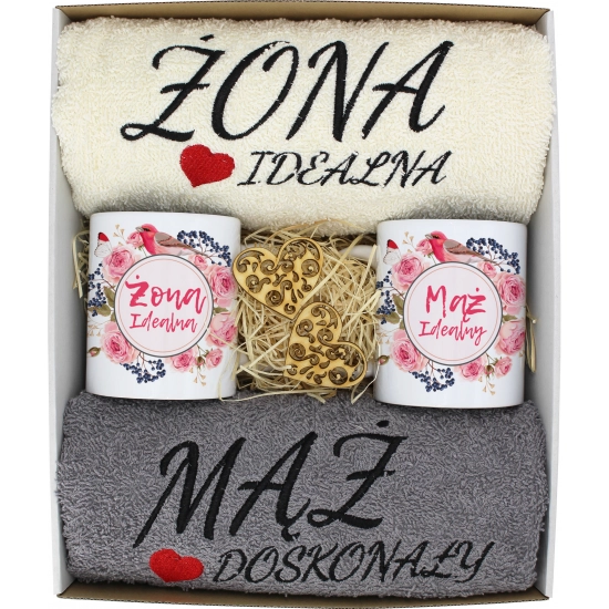 PREZENT ŚLUB ŻONA MĄŻ ROCZNICA RĘCZNIKI KUBKI