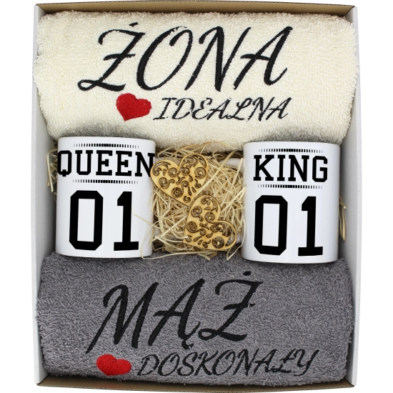 PREZENT ŚLUB ŻONA MĄŻ ROCZNICA RĘCZNIKI KUBKI