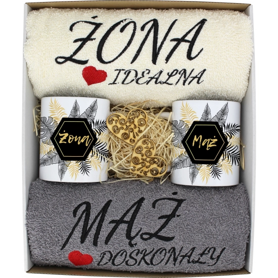 PREZENT ŚLUB ŻONA MĄŻ ROCZNICA RĘCZNIKI KUBKI