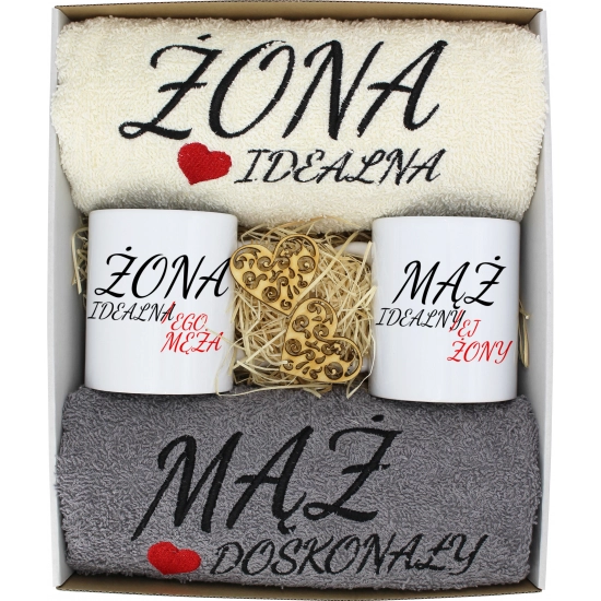PREZENT ŚLUB ŻONA MĄŻ ROCZNICA RĘCZNIKI KUBKI