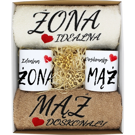 PREZENT ŚLUB ŻONA MĄŻ ROCZNICA RĘCZNIKI KUBKI
