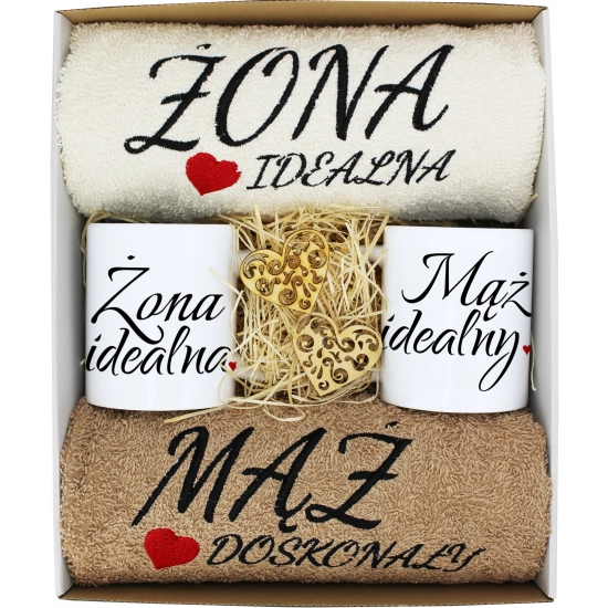 PREZENT ŚLUB ŻONA MĄŻ ROCZNICA RĘCZNIKI KUBKI
