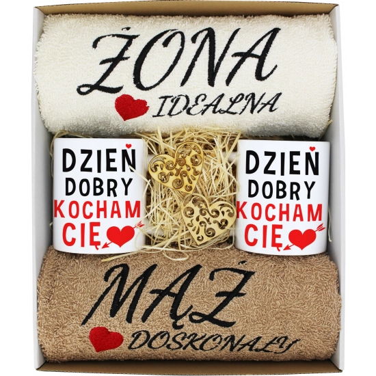 PREZENT ŚLUB ŻONA MĄŻ ROCZNICA RĘCZNIKI KUBKI